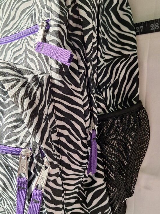 Jansport Backpack Zebra Black White w/Purple main image 12